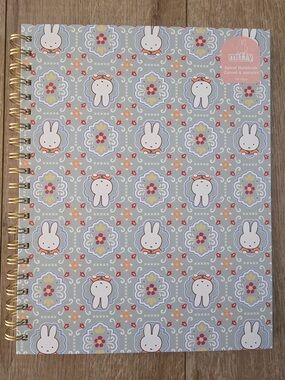 Miffy Spiral 9x11 Notebook Miffy Flowers Pattern Hard Cover 180 Lined Pages NWT✨